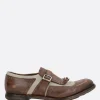 Scarpe Stringate>CHURCH'S scarpa monk Shanghai in pelle vintage e canvas Marrone