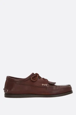 Scarpe Stringate>YUKETEN scarpa stringata Italian Blucher in pelle martellata Marrone