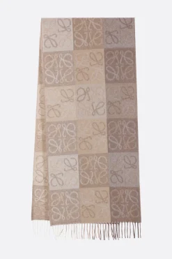 Accessori Da Indossare>LOEWE sciarpa Anagram in lana e cashmere Bianco