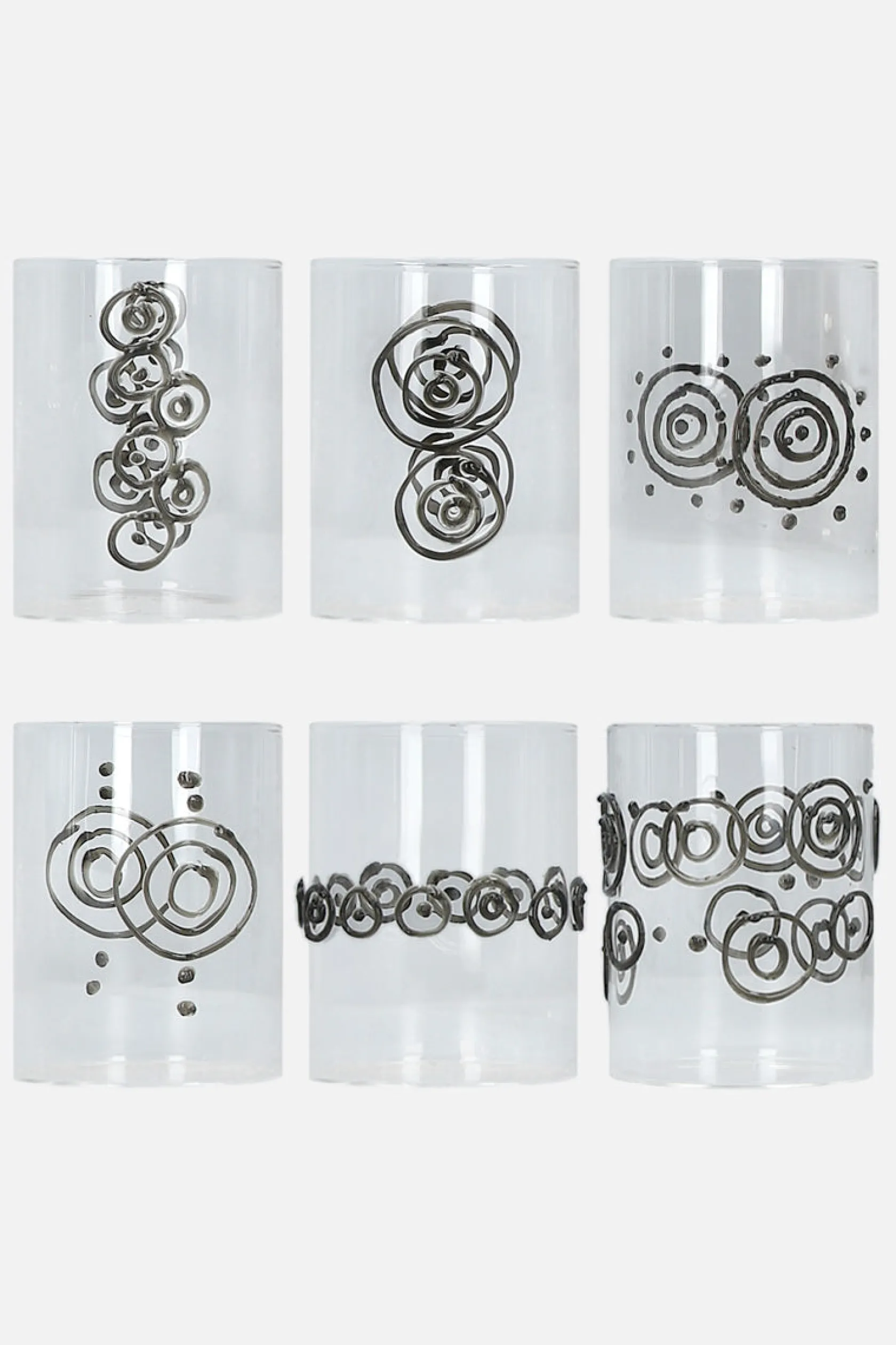 Lifestyle>10 CORSO COMO set 6 bicchieri in vetro decorato Nero