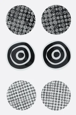 Lifestyle>10 CORSO COMO set 6 sottobicchieri in plexiglass stampa cerchi Nero