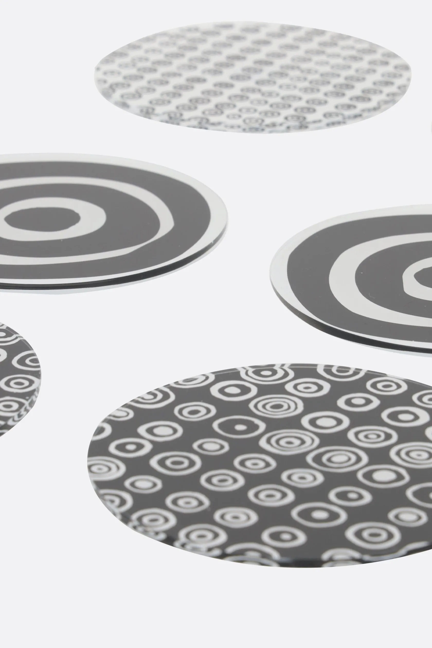 Lifestyle>10 CORSO COMO set 6 sottobicchieri in plexiglass stampa cerchi Nero