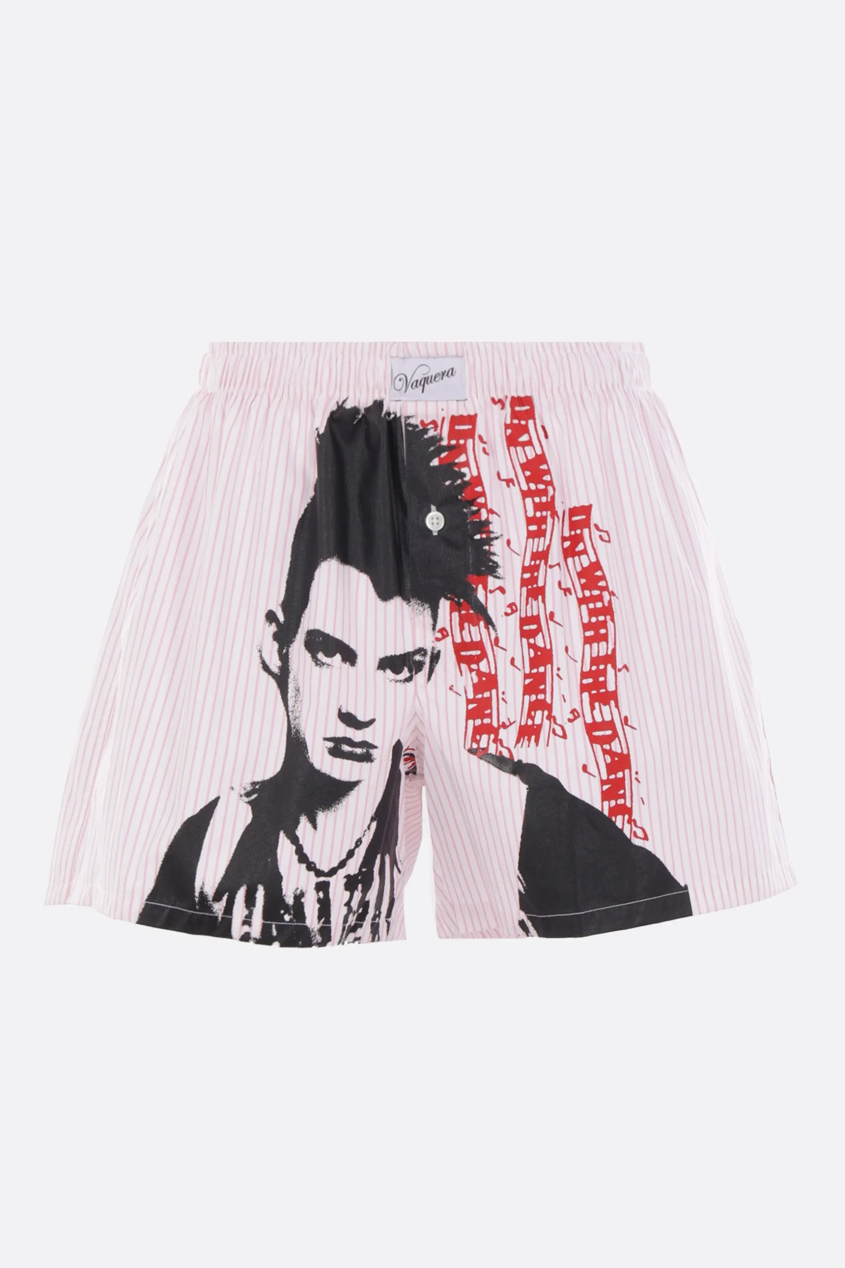 Pantaloni>VAQUERA shorts in cotone a righe con stampa Rosa