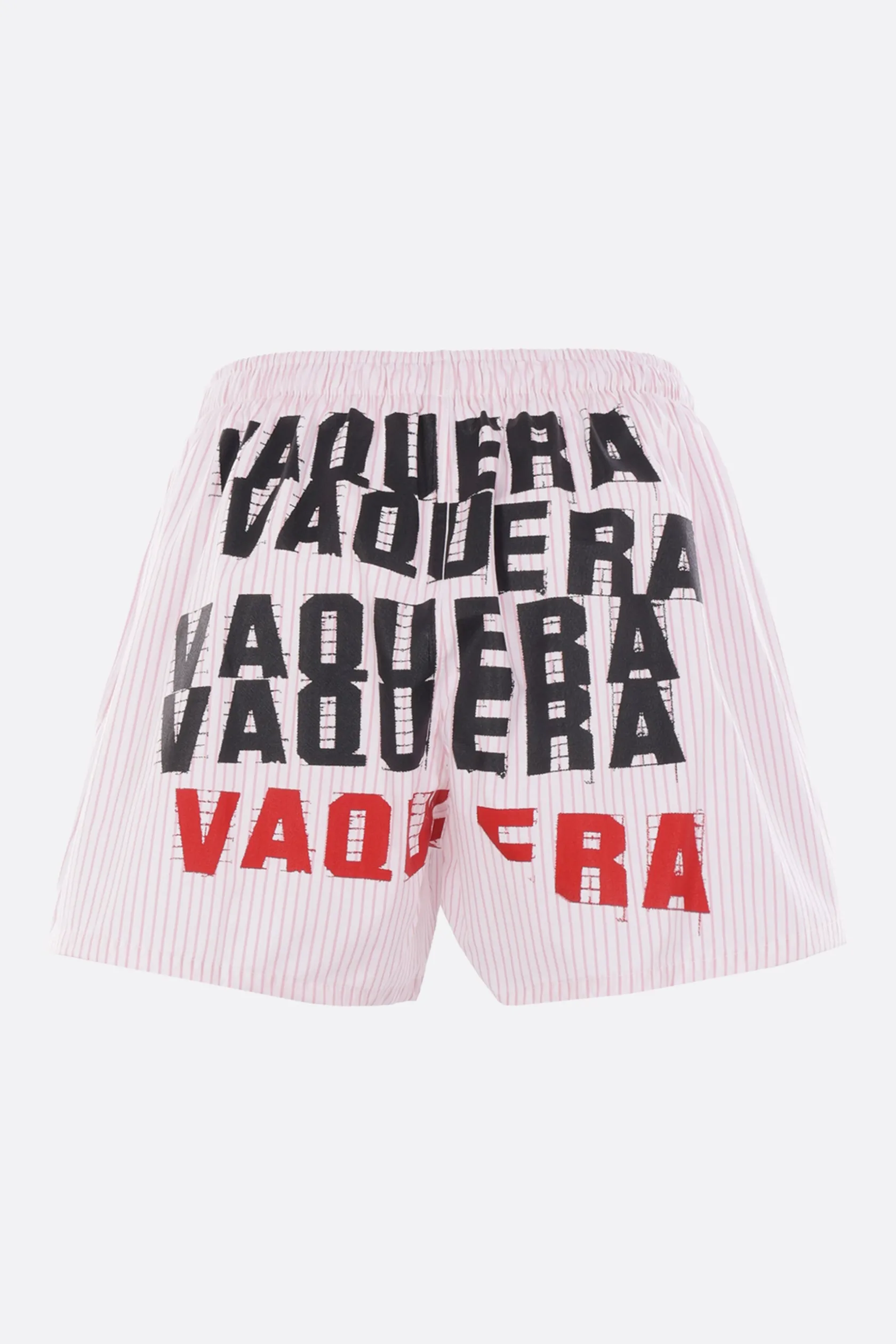Pantaloni>VAQUERA shorts in cotone a righe con stampa Rosa