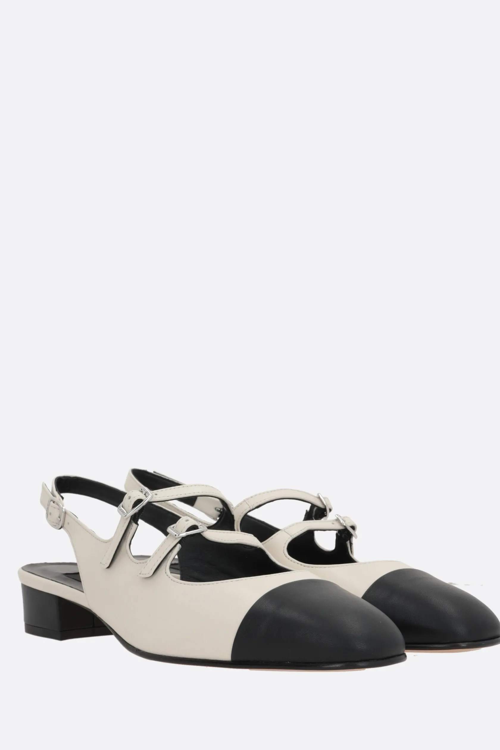 Décolletés E Slingbacks>CAREL PARIS slingback Abricot in nappa bicolore Neutro