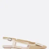 Décolletés E Slingbacks>ROGER VIVIER slingback Belle Vivier in canvas Bianco