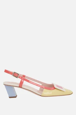 Décolletés E Slingbacks>ROGER VIVIER slingback Belle Vivier in vernice Rosso