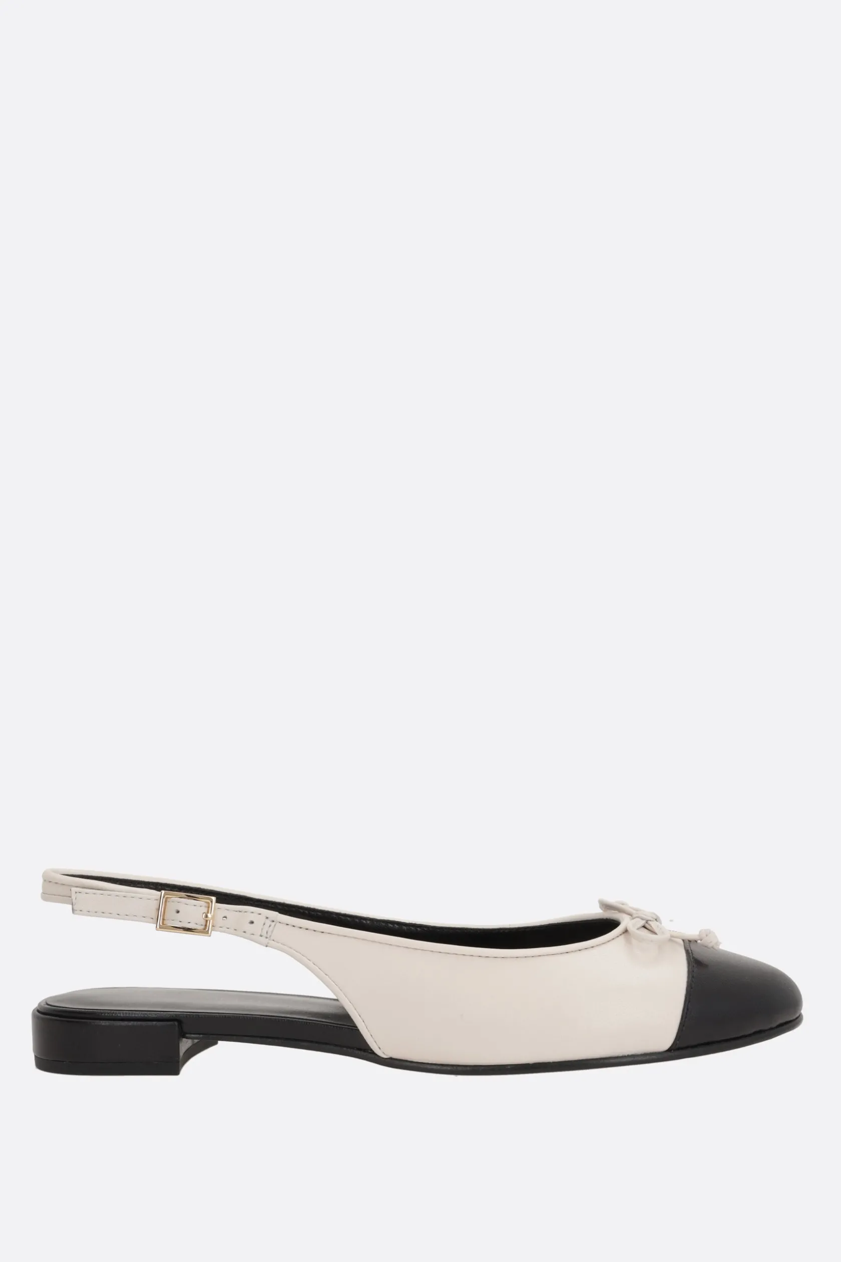 Décolletés E Slingbacks>TORY BURCH slingback flat in nappa bicolore Neutro