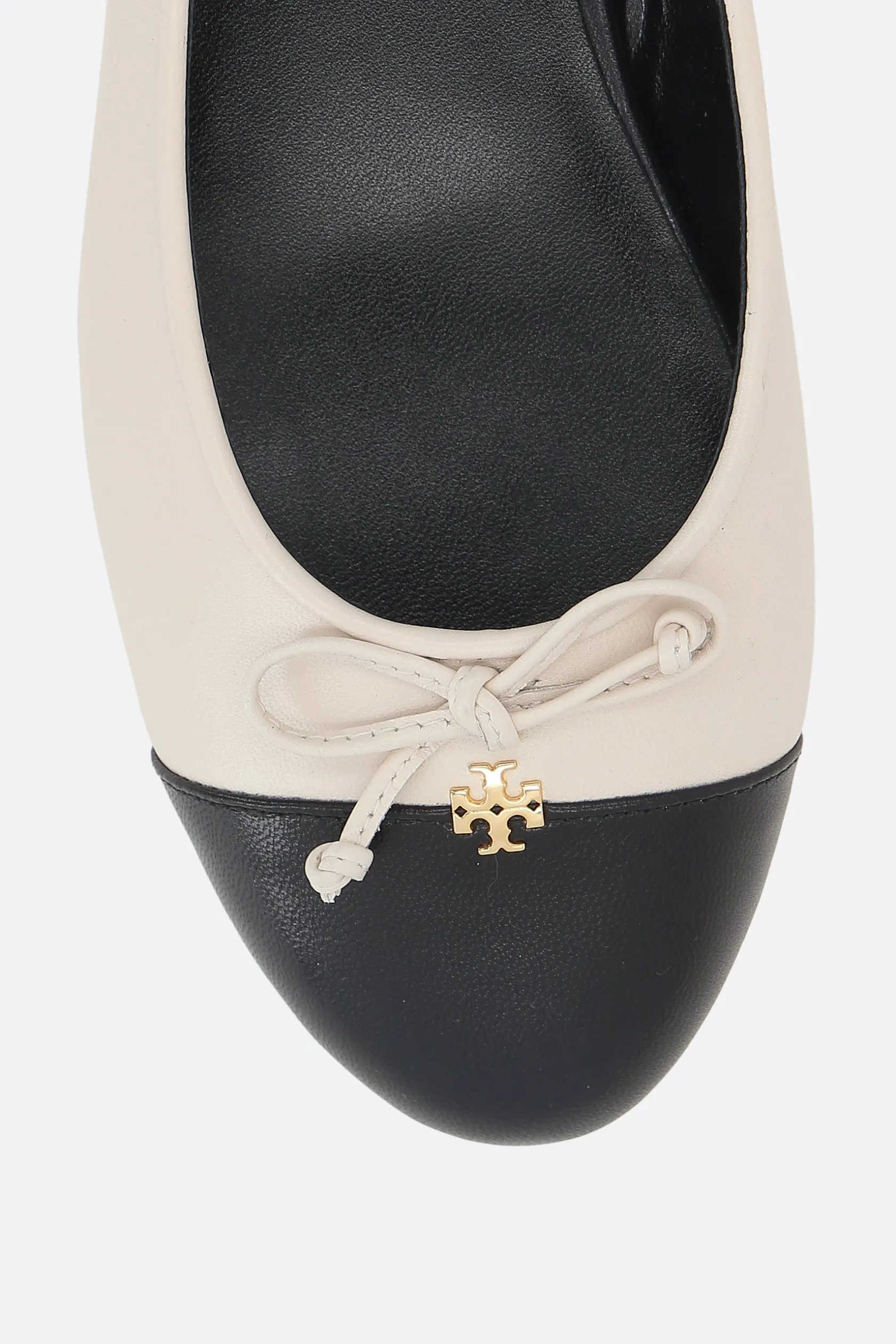 Décolletés E Slingbacks>TORY BURCH slingback flat in nappa bicolore Neutro
