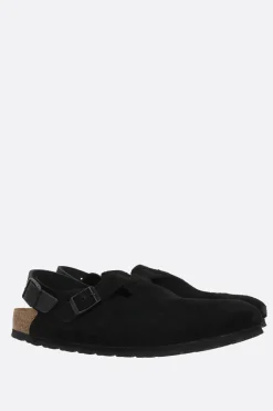 Mocassini E Slippers>BIRKENSTOCK slingback flat Tokio II in suede (Narrow Fit) Nero