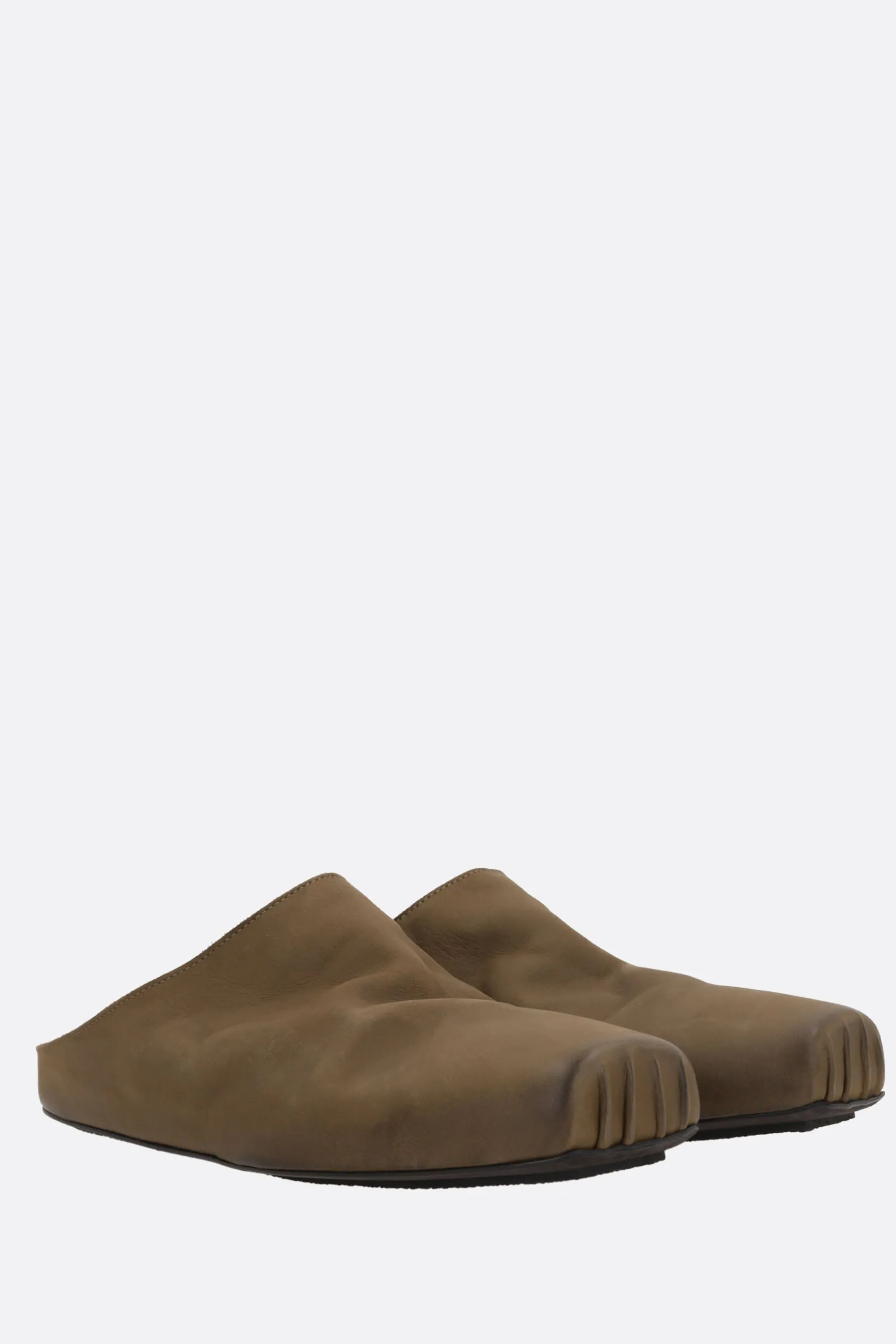Scarpe Basse>UMA WANG slipper ballet in pelle liscia Verde