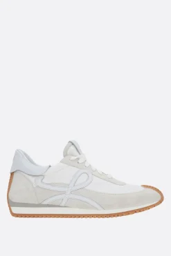 Sneakers>LOEWE sneaker Flow in suede e nylon Bianco
