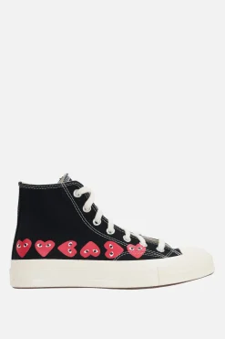 Sneakers>COMME DES GARÇONS PLAY X CONVERSE sneaker high-top Chuck 70 CDG in canvas Nero