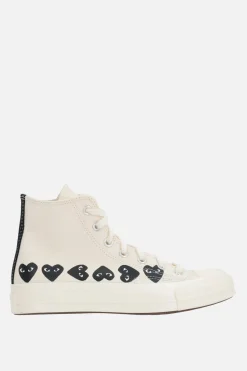 Sneakers>COMME DES GARÇONS PLAY X CONVERSE sneaker high-top Chuck 70 CDG in canvas Bianco