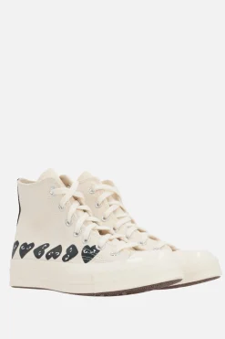 Sneakers>COMME DES GARÇONS PLAY X CONVERSE sneaker high-top Chuck 70 CDG in canvas Bianco