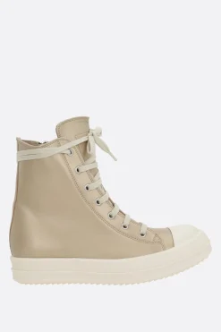 Sneakers>RICK OWENS sneaker high-top in nappa laminata Oro