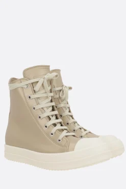 Sneakers>RICK OWENS sneaker high-top in nappa laminata Oro