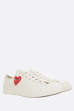 Sneakers>COMME DES GARÇONS PLAY X CONVERSE sneaker low-top Chuck 70 CDG in canvas Bianco