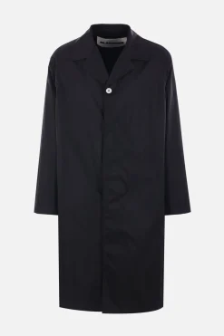 Capispalla>JIL SANDER soprabito monopetto in twill di nylon Nero