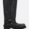 Stivali>ACNE STUDIOS stivale biker in pelle crinkled Grigio