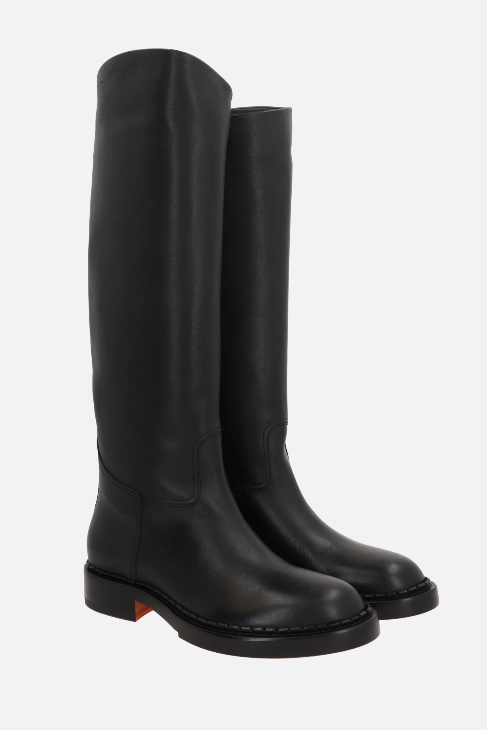 Stivali>SANTONI X 10 CORSO COMO stivale in pelle liscia Nero