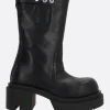 Stivali>RICK OWENS stivale platform Bogun in pelle liscia Nero