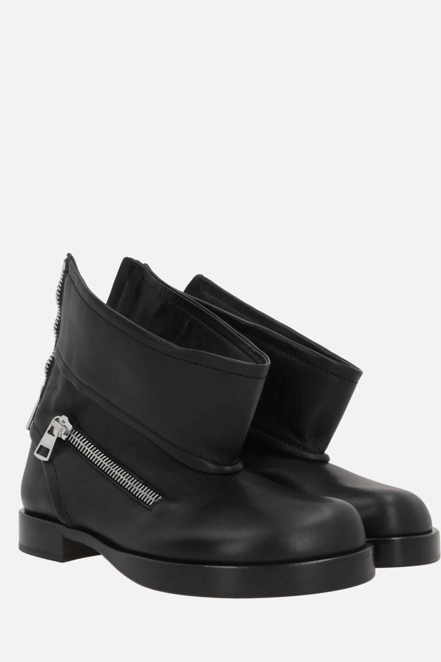 Stivali>JW ANDERSON stivaletto biker in pelle liscia Nero