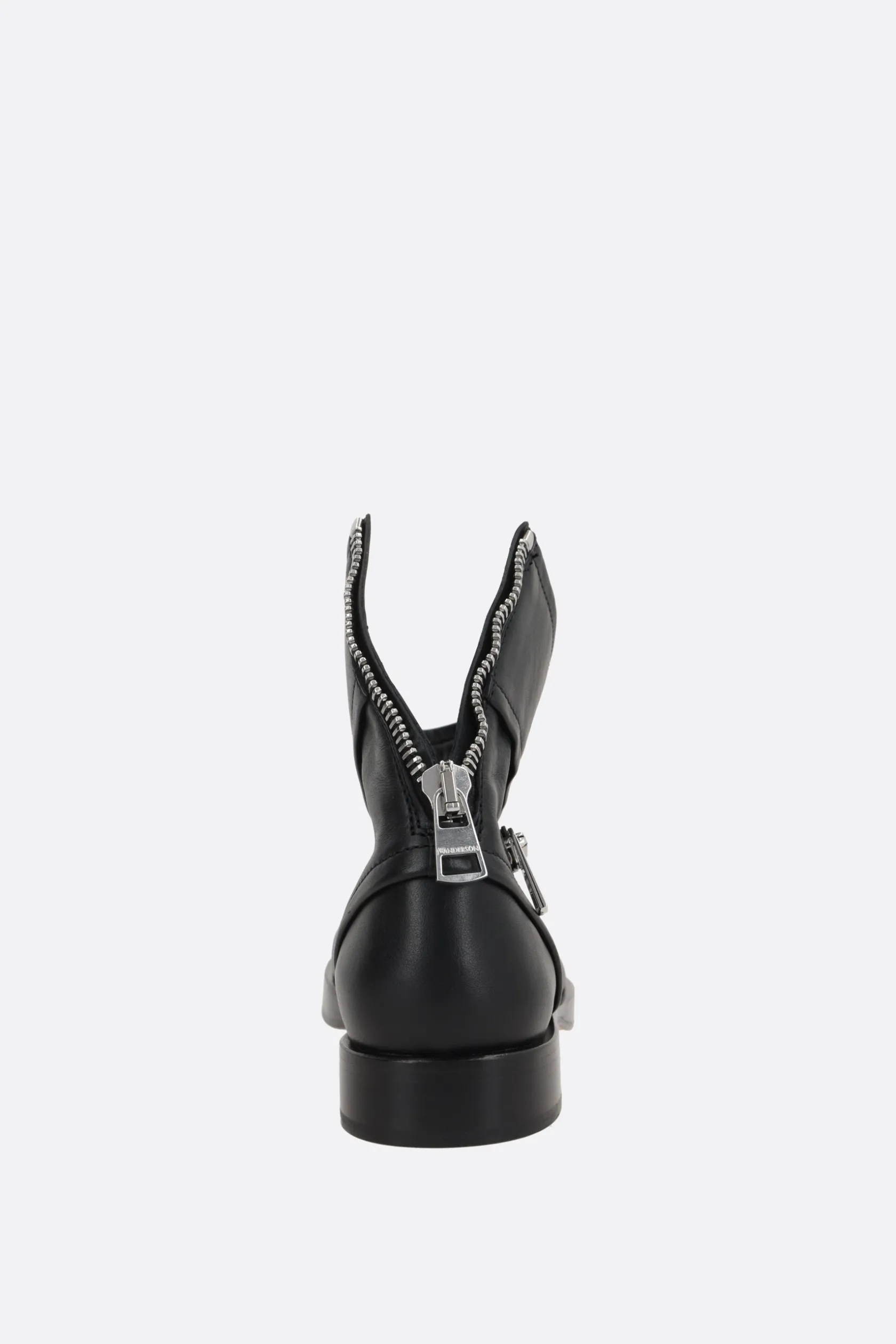 Stivali>JW ANDERSON stivaletto biker in pelle liscia Nero