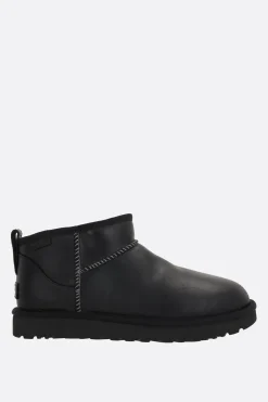 Stivali>UGG stivaletto Classic Ultra Mini in pelle rigenerata Nero
