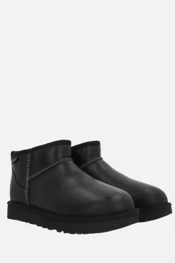 Stivali>UGG stivaletto Classic Ultra Mini in pelle rigenerata Nero