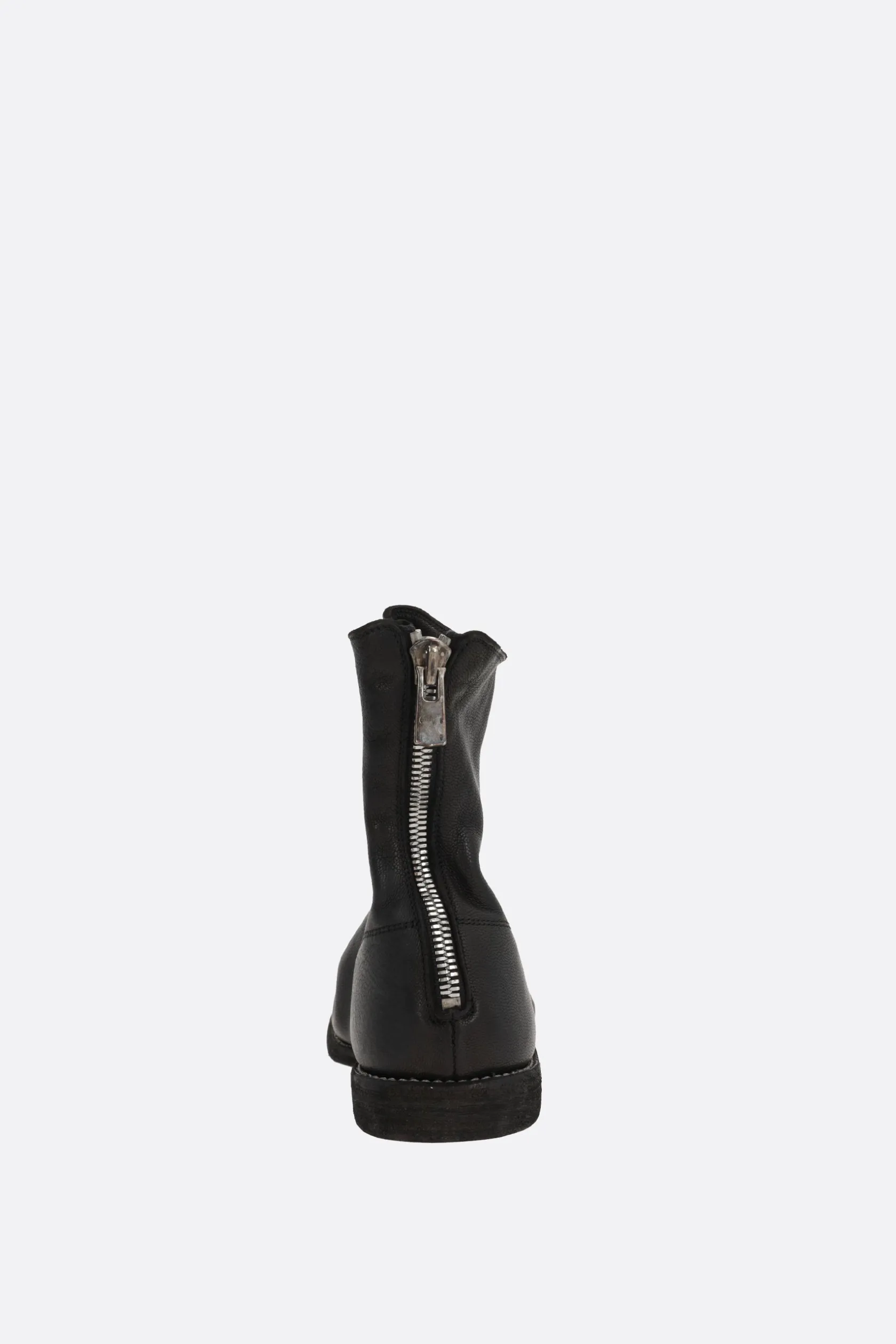 Stivali>GUIDI stivaletto con zip in pelle martellata Nero