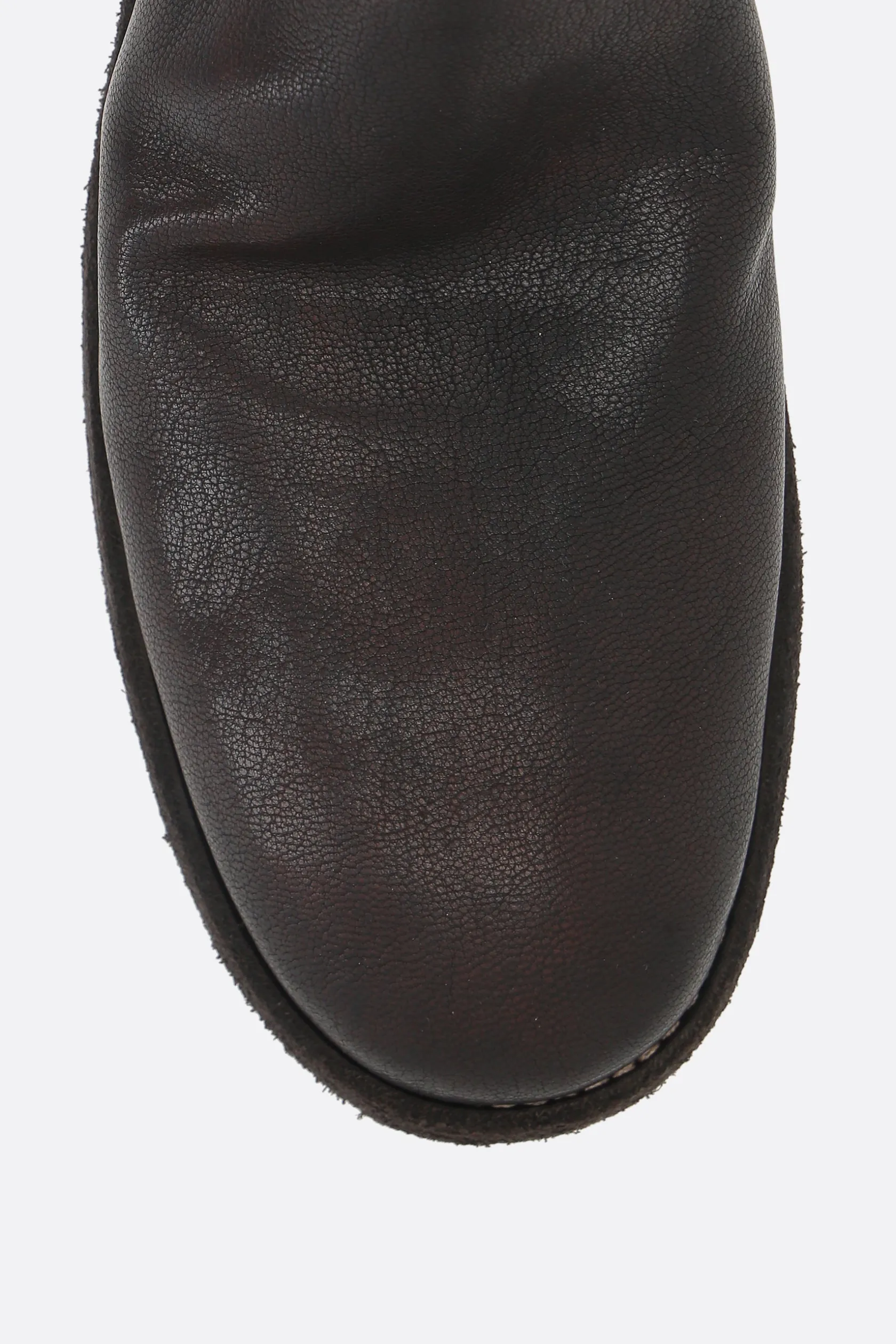 Stivali>GUIDI stivaletto con zip in pelle martellata Marrone