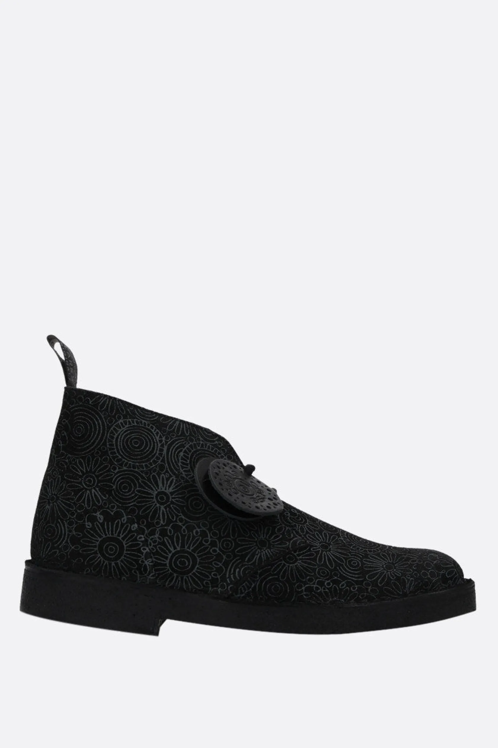 Stivali>CLARKS X 10 CORSO COMO stivaletto Desert in nubuk stampa grafica Nero