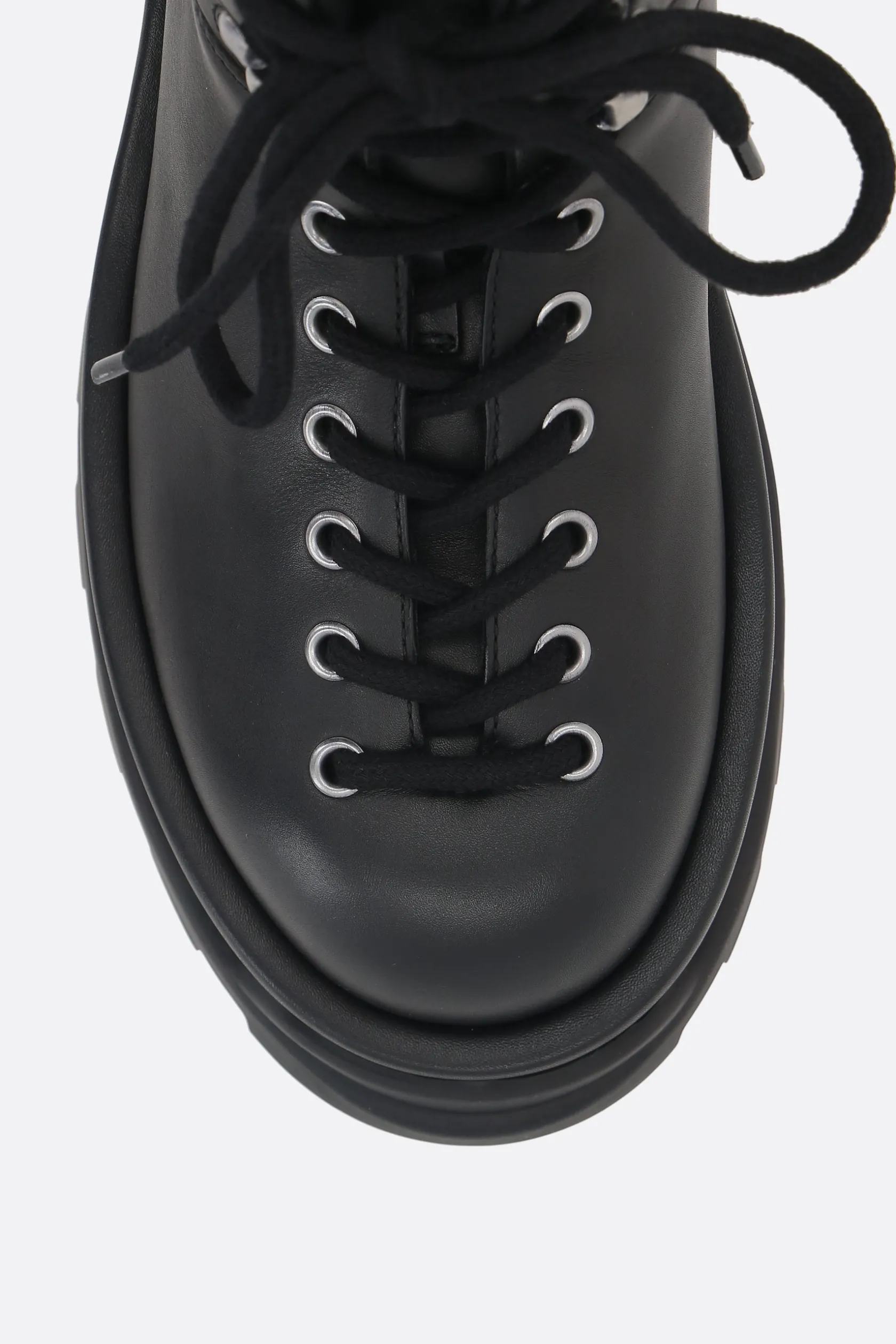 Stivali>JIL SANDER stivaletto hiking in pelle liscia Nero