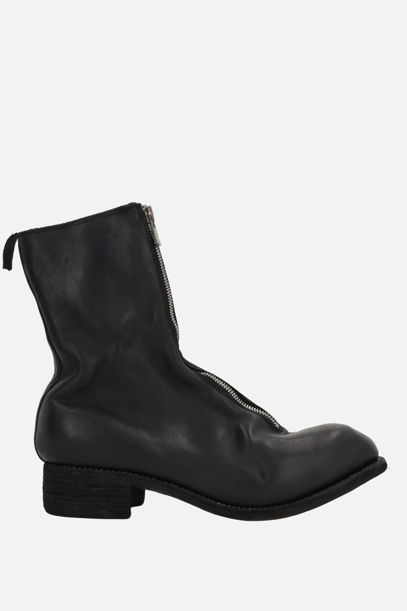 Stivali>GUIDI stivaletto in pelle martellata Nero