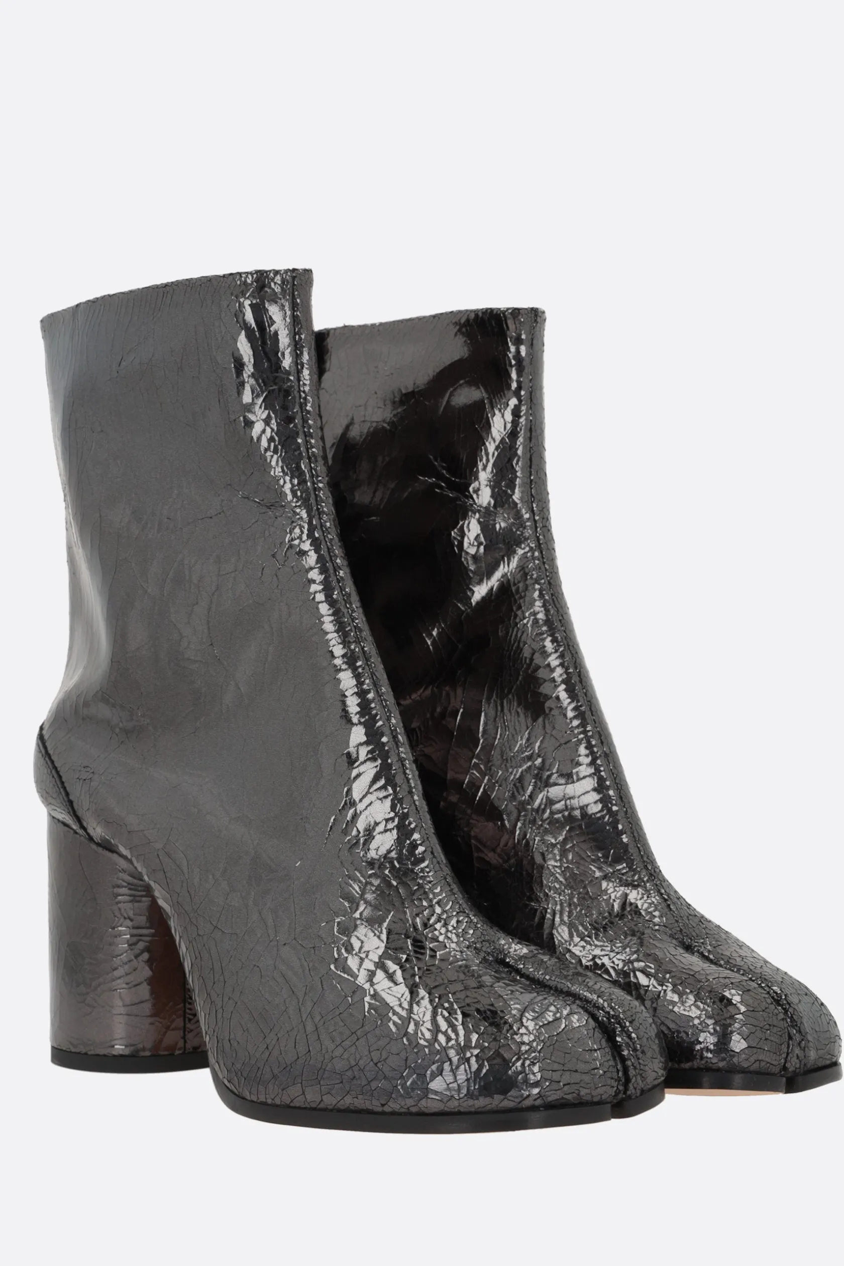 Stivali>MAISON MARGIELA stivaletto Tabi in pelle effetto Broken mirror Grigio