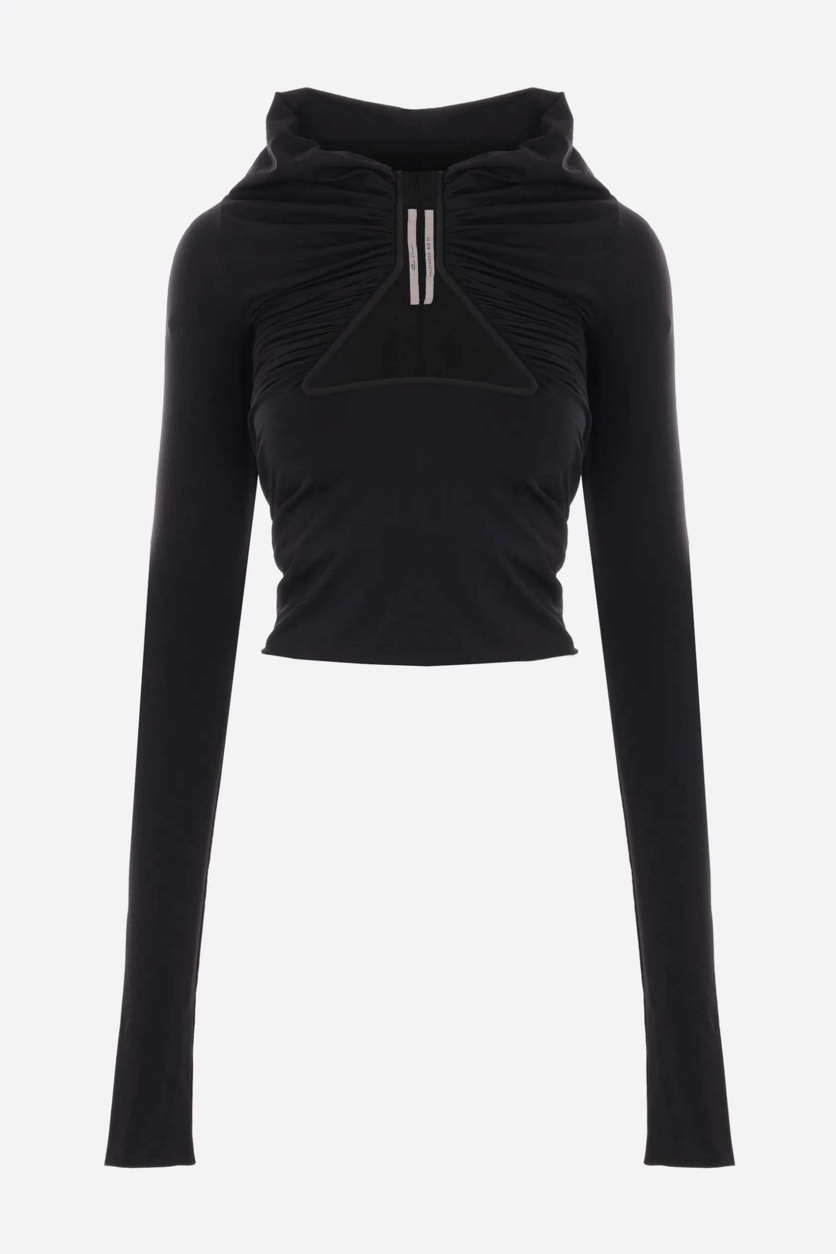 Topwear>RICK OWENS top a maniche lunghe Prong in jersey stretch Nero