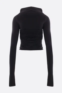 Topwear>RICK OWENS top a maniche lunghe Prong in jersey stretch Nero