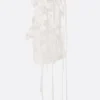 Topwear>ROISIN PIERCE top asimmetrico in organza con nastri Bianco