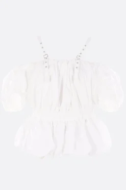 Topwear>NOIR KEI NINOMIYA top balloon in popeline Bianco