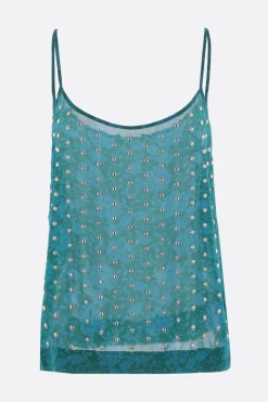 Topwear>DRIES VAN NOTEN top Calipso in viscosa stampata Blu
