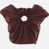 Topwear>ZOMER top cropped Francisco in cotone Marrone