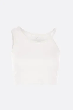 Topwear>Y'S top cropped in jersey Bianco