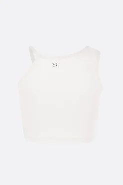 Topwear>Y'S top cropped in jersey Bianco
