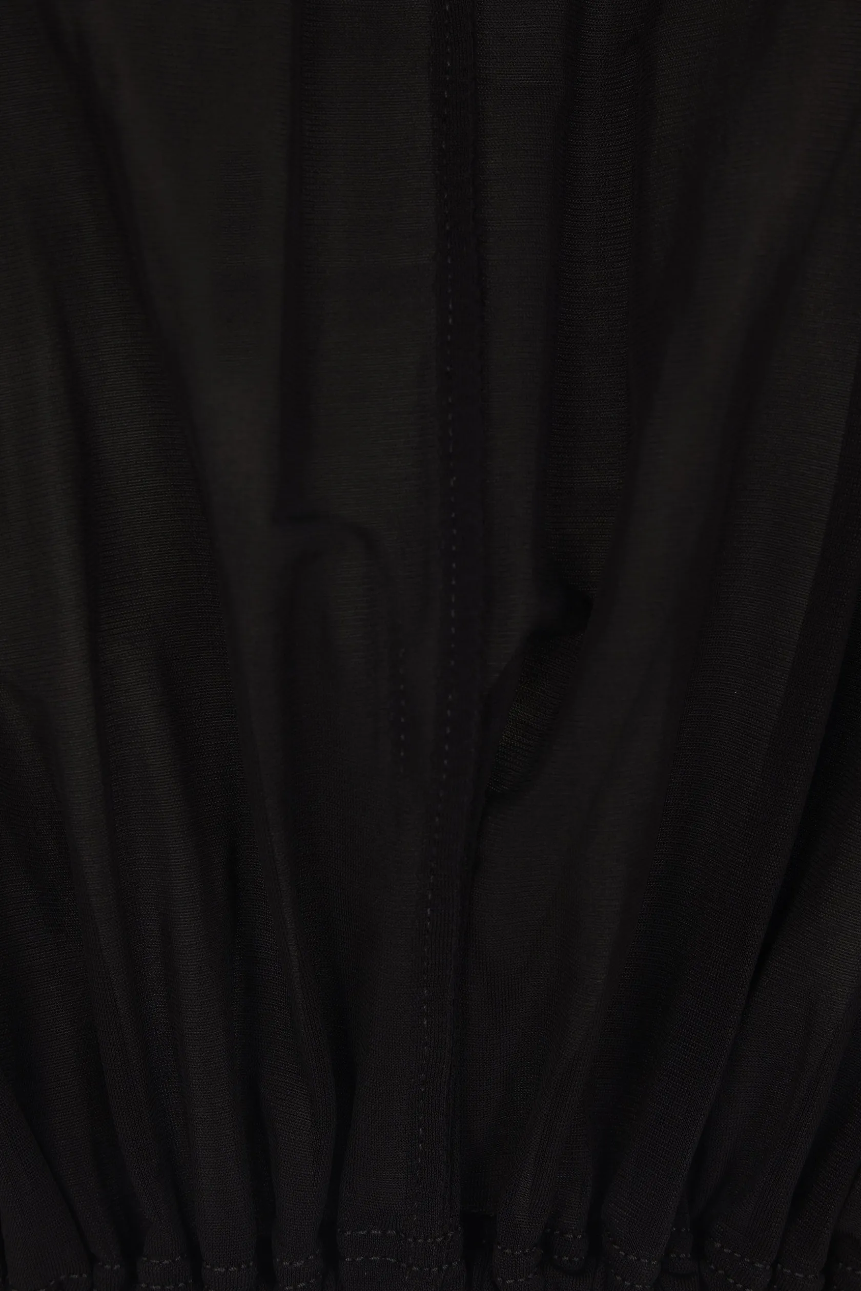 Topwear>RICK OWENS top cropped in jersey con cappuccio Nero
