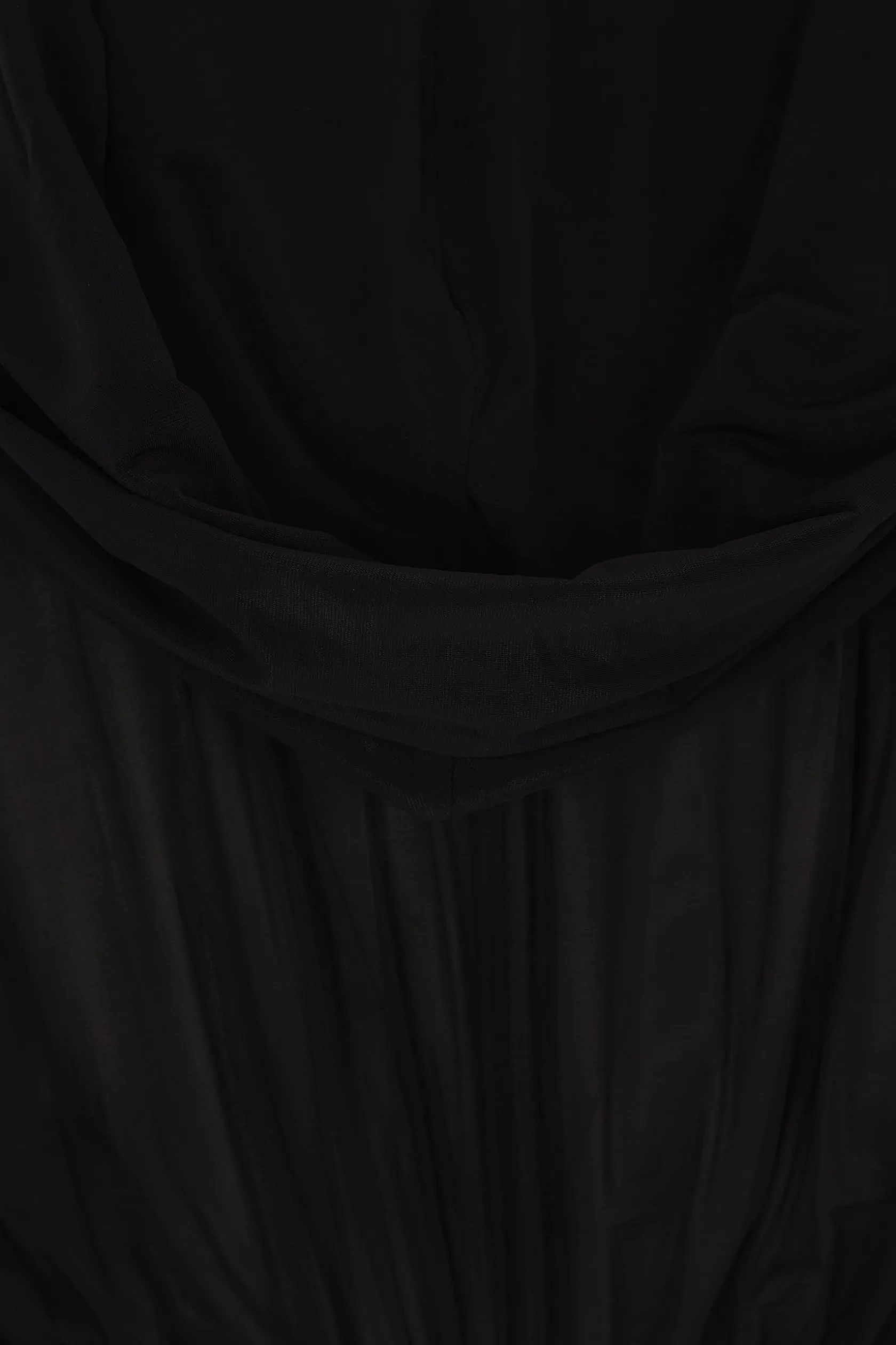 Topwear>RICK OWENS top cropped in jersey con cappuccio Nero