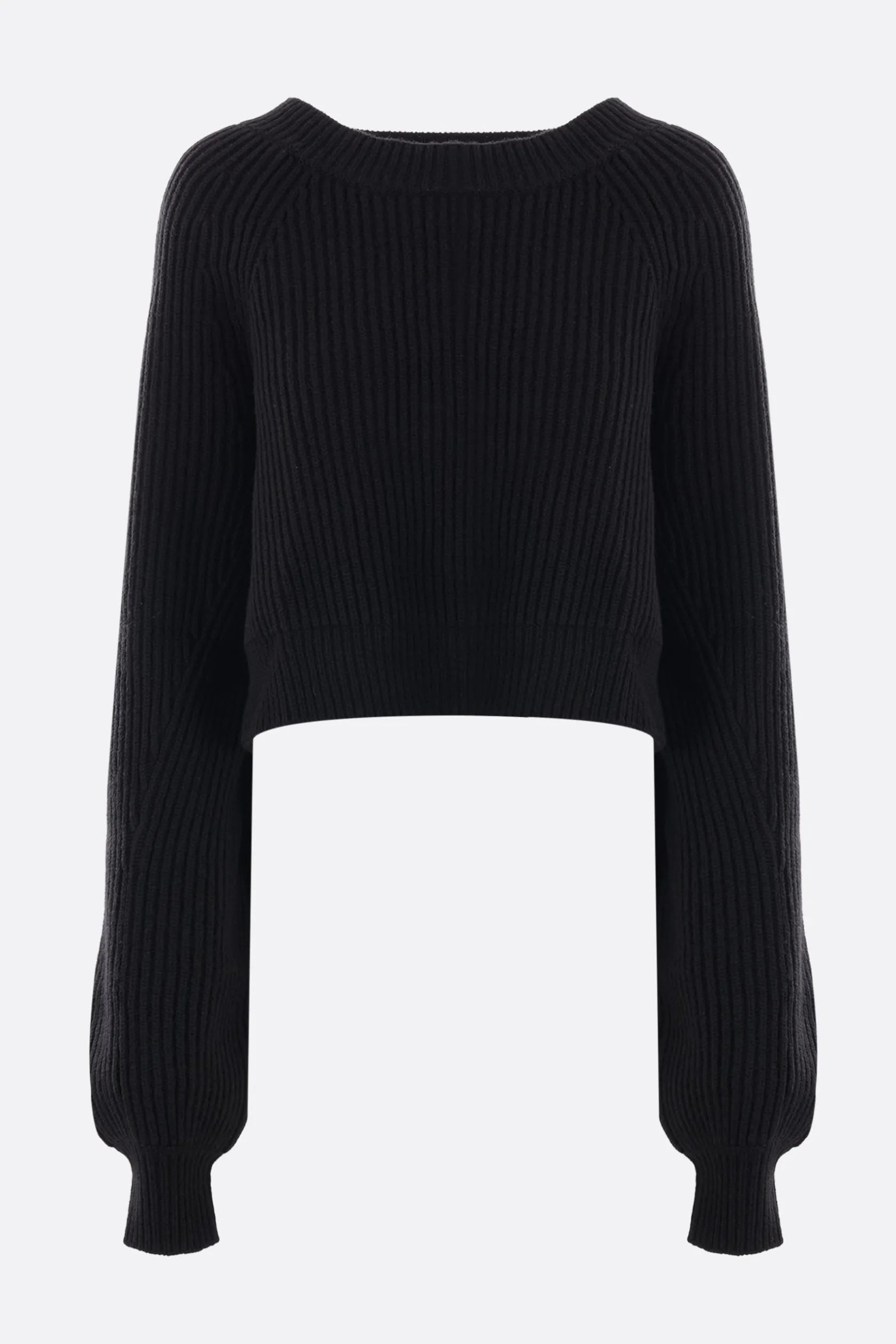 Topwear>YOHJI YAMAMOTO top cropped in maglia Nero