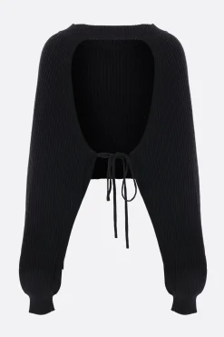 Topwear>YOHJI YAMAMOTO top cropped in maglia Nero