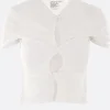 Topwear>CHRISTOPHER ESBER top cropped Open Twist in lycra Bianco