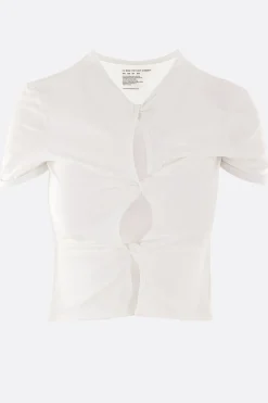 Topwear>CHRISTOPHER ESBER top cropped Open Twist in lycra Bianco